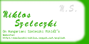 miklos szeleczki business card